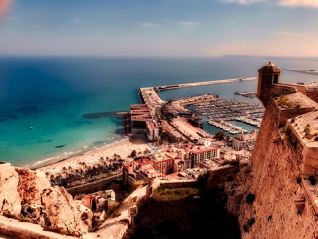 the view from the Santa Barbara castle, which is one of the most popular attractions in Alicante.