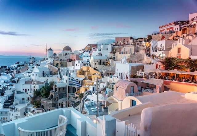 A stunning view of Santorini, one of the most Instagrammable destinations in the world.