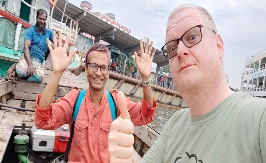An English tourist in Bangladesh tour.